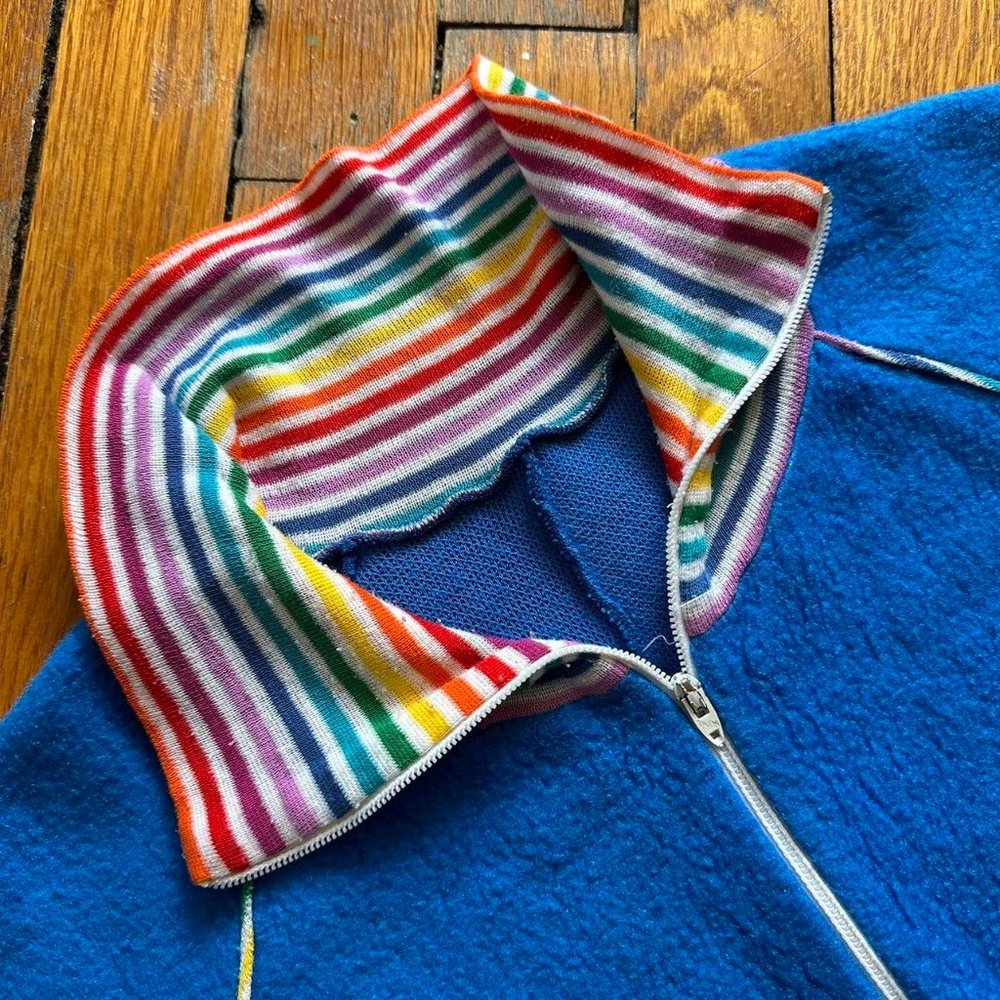 Vintage 60s/70s Talon Zipper Men Blue Pride Rainbow S… - Gem